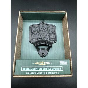 Man Cave Bottle Opener Cast Iron Includes Mounting Hardware NIB